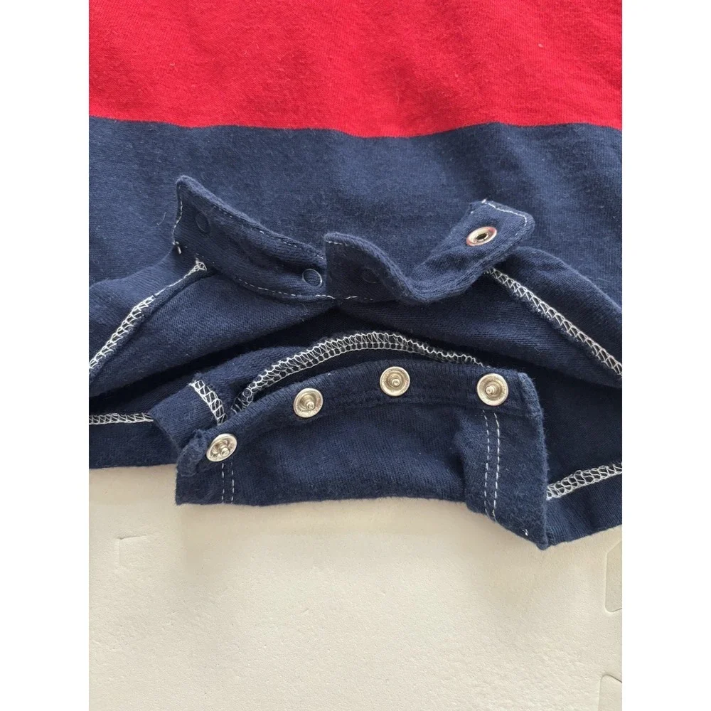 RALPH LAUREN Boys Lot of 2 Plaid Dress Madras Shirt | Romper Rugby Shortall- 12M
